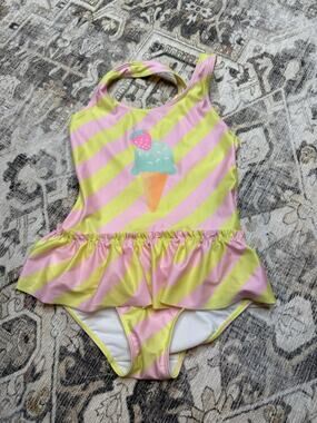 EUC H&M Girl Ice Cream Swimsuit 1pc Summer Beach Sz 6/7